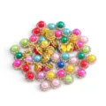 Colorful sunflower rhinestone pearl buttons ABS craft accessories for DIY sewing decoration. - Sunflower Mixed Color Pearls with Gold Base, Round, 11.8mm