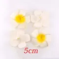 5cm künstliche Frangipani Blumen weiß gelb DIY Strand Hochzeit Haarschmuck Set neu - 5cm Plumeria Blume / 10er Pack