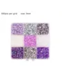 Resin jelly rhinestones 3mm 500pcs per grid colorful DIY nail art decorative craft beads box - 3MM 9 Grids / Purple Tones