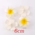 Künstliche Frangipani Blumen Haarnadel Strand Hochzeit DIY Kopfbedeckung 4 Stk 6cm weiß - 6cm Plumeria Blume / 10er Pack