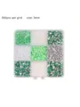 9-grid resin jelly rhinestones 3mm 500pcs per grid nail art DIY craft decorations - 3MM 9 Grids / Green Series