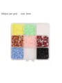 Resin jelly rhinestone grid set 3mm colorful nail art sparkle diamond DIY craft accessories - 3MM 9 Grids / Mixed Color Set