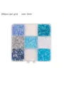 9-grid resin jelly rhinestones box 3mm 500pcs per grid nail art DIY decorative accessories - 3MM 9 Grids / Blue Series