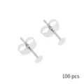Stainless steel flat head stud earring DIY jewelry findings component 100pcs set - Flat Pin Stud Earrings / 100 Pairs 10x12mm / Steel