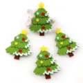 Christmas tree felt decoration pendant, cute green holiday ornament with colorful dot accents. - Christmas Tree / 60x79mm 10 Pieces/Pack