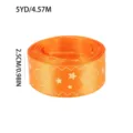 Cinta de poliéster naranja con diseño de concha estrella dorada, 5YD largo 2.5CM ancho. - Naranja