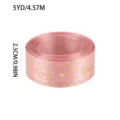 Rollo de cinta de poliéster rosa con motivos de conchas doradas, 2,5 cm de ancho y 5 yardas. - Rosa loto