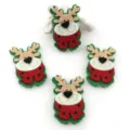 Christmas felt reindeer hanging decoration holiday craft non-woven fabric party DIY ornaments 4pcs - 44x65mm 10 Pieces/Pack