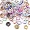 Colorful pearl wheel spacer beads large hole ABS plastic DIY bracelet necklace jewelry making parts - Color Series Pearl Rhinestone Rings (15mm, 10 Pcs)
