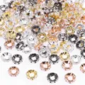ABS plastic pearl wheel spacer beads for DIY bracelets and necklaces jewelry making. - Metal Series Pearl & Rhinestone Rondelles 10mm 30 Pcs