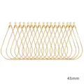 Accessoires de boucles d'oreilles goutte cintre dore 45mm composants de creation de bijoux - Boucle d'Oreille Goutte d'Eau / 45mm (30 Pièces/Paquet) / Or