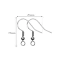 50pcs S925 Silver Plated Ear Hooks DIY Jewelry Making Findings Dangle Earrings Components - 50 Pieces/Pack / With Bead White K