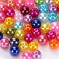 Perle di imitazione ABS colorate, perline di plastica perforate 6-12mm per gioielli e accessori borsa. - 29 Colori misti