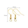 S925 silver plated ear hooks DIY handmade earring jewelry making accessories size 20x19mm - 50 Pieces/Pack / With Bead Gold