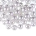 Perle di simulazione ABS bianche, perline artigianali forate per gioielli e accessori. - 2 Bianco puro