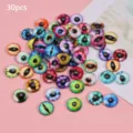 30pcs glass dragon cat eyes cabochons for DIY doll making handmade craft accessories bulk. - Mixed Style / 6mm (30 Pieces/Pack)