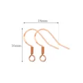 Rose Gold S925 Sterling Silver Earring Hooks DIY Jewelry Findings 18x16mm Craft Supplies - 50 Pieces/Pack / KC Gold Earring Hooks