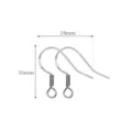S925 Silver Earring Hooks DIY Findings 16x18mm Jewelry Making Craft Accessories - 50 Pieces/Pack / White K Ear Hook