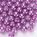 Perline di perle finte ABS viola e perline di plastica forate gioielli fai da te - Viola Scuro