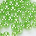 Perle di imitazione ABS verdi con fori per la creazione di gioielli fai da te artigianato. - 13 verde erba