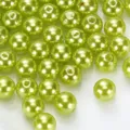 Perline imitazione perle ABS verde chiaro 6-12mm sfuse per creazione gioielli fai da te. - Verde Chiaro