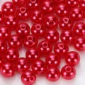 Perle di imitazione ABS rosse con foro per la creazione di gioielli fai da te accessori. - Rosso Vivo