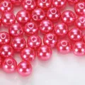 Perline di perle imitazione rosa vivace in plastica perline sfuse colorate per fai da te - 17 Rosso giuggiola
