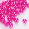 Perle di imitazione in plastica rosa vivo, 6-12mm perforate accessori per gioielli fai da te. - Rosso rosa