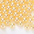 Perline di perle ABS dorate con fori, ideali per gioielli fai da te e accessori. - Giallo Chiaro