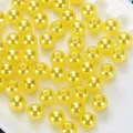 Perline di imitazione in plastica ABS perline gialle sciolte per creazione di gioielli fai da te - 22 Giallo limone