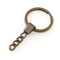 Llavero de metal bronce con cadena corta, diámetro de 30mm accesorio de joyería para bricolaje. - 30*60mm / Bronce Antiguo