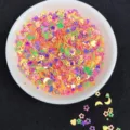 Vista dettagliata di glitter per unghie misti colorati stella luna cuore riempitivi slime. - Mix Giallo Rosa