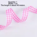 Pink and white gingham ribbon for gift wrapping and DIY crafts, 1 cm wide, 40 meters long. - 50 Yards / Pack / Pink