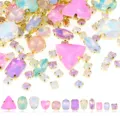 Colorful crystal rhinestones with gold claw settings, assorted shapes for DIY crafts sewing. - Mocha Mixed Colors & Sizes Sew-on Rhinestones (130 Pcs)