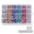 24-grid acrylic storage box filled with colorful flatback resin rhinestones for DIY crafts. - 24-Grid Resin Rhinestones Type A