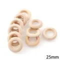 Anneaux en bois naturel non finis 25mm anneaux d'artisanat pour accessoires faits a la main. - Boucle en Bois / 30 pièces/paquet (25mm)