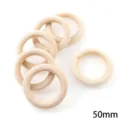 Anneaux en bois non finis 50mm cercles en bois naturel pour bricolage rideaux sac main - Boucle en Bois / 10 Pièces/Paquet (50mm)