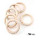 Anneaux en bois naturel 60mm cercles de bois non finis pour loisirs créatifs DIY - Boucle en Bois / Paquet de 5 Pièces (60mm)