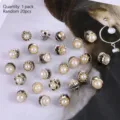 20pcs Pearl Brooch Pins Anti-Glare Buttons Mini Decorative Shirt Collar Buckles Pack - 20 Pieces Set / Pearl Brooch
