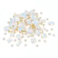 Colorful claw-set rhinestones for DIY crafts, sewing clothing accessories and handmade jewelry. - White Opal Mocha Mixed Size Sew-on Rhinestones, 130 Pcs