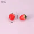 6pcs cute red resin strawberry charms diy pendants for jewelry making and craft projects - Strawberry / 6 Pieces Pack