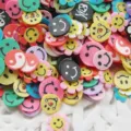 Colorful 5mm polymer clay slices for nail art, slime charms, and DIY crafts decoration. - Smiley Face Slices / 1000 Pieces/Pack