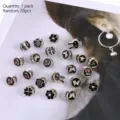 Mini black gold enamel anti-glare brooch pins set, random 20 pieces decorative clothing buttons. - 20 Pieces Set / Black Oil Drop Brooch
