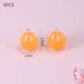 6pcs resin orange charms diy jewelry pendants cute fruit charms craft findings accessory - Orange / 6 Pieces Pack