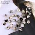 Anti-glare mini brooch buttons set, random 20pcs pearl diamond oil-drop decorative pins. - 20 Pieces/Pack / Random Mixed Brooches