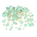 Mixed shapes hand-sewn claw rhinestones, light green crystal DIY garment accessories set. - Light Green Opal Mocha Mixed Sizes Sew-on Rhinestones (130 Pcs)