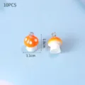 Κρεμαστά μανιταριών ρητίνης DIY κατασκευή κοσμημάτων 10τμχ αξεσουάρ χειροτεχνίας - Μανιτάρι / 10 Τεμάχια/Συσκευασία / Πορτοκαλί