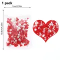 Red white heart polymer clay slices DIY nail art glitter party wedding decoration 1pack - Valentine's Day Mixed Red and White Polymer Clay Slices