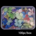 Gemengde kleur nail art gedroogde bloemen 100st per doos 3D geconserveerde bloemen DIY. - Gemengde kleuren in doos, 100 stuks
