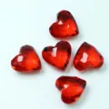 Red heart plastic crystal beads DIY jewelry accessories charming cute love shape 5pcs pack - Rhinestone Heart (No Hole) / 8 Pieces/Pack / Bright Red